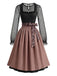 3PCS 1950s Polka Dot Crop Top & Dress With Leopard Apron