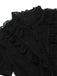 Black 1980s Gothic Pure Cotton Ruffled Blouse
