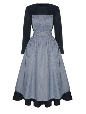 Black 1950s Sound Of Music Maria Striped Dress