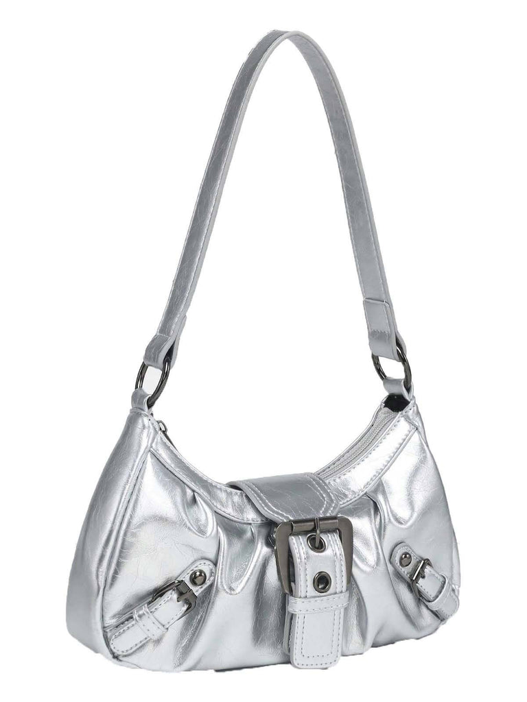 Vintage Leather Buckle Design Shoulder Bag