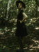 Black 1950s Cotton Floral Embroidered Western Style Dress