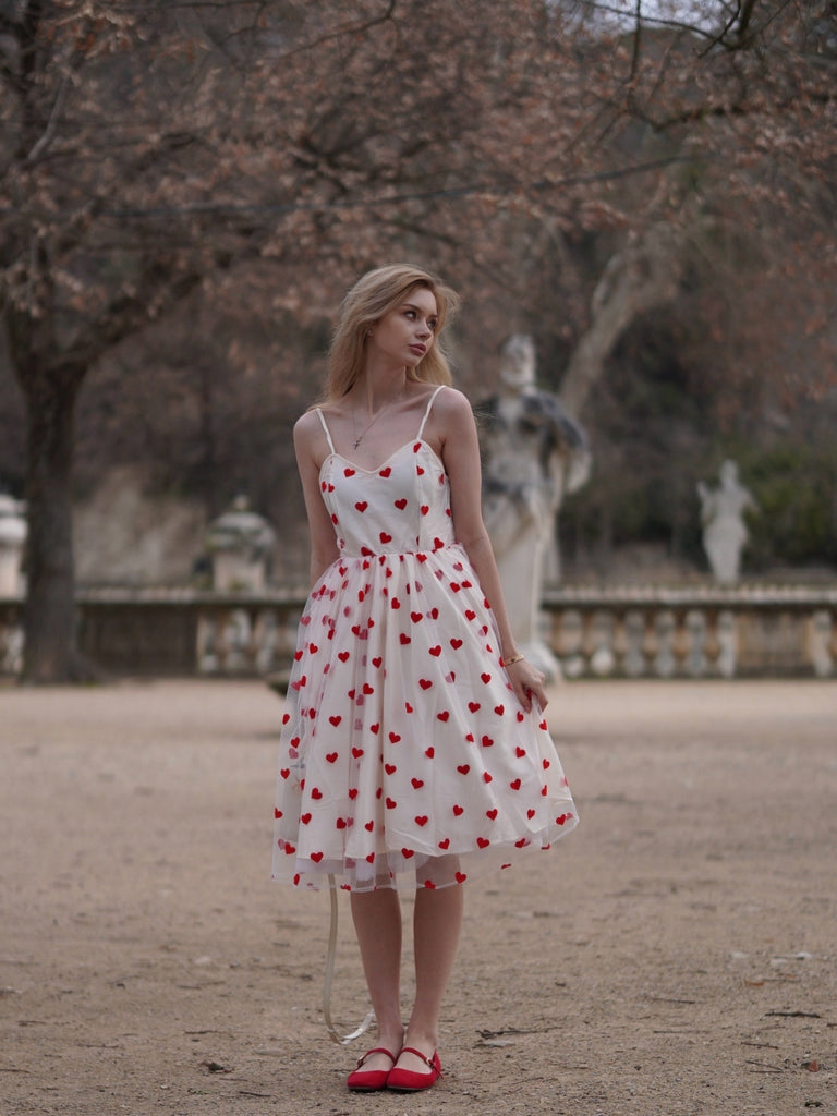Heart 1950s Mesh Sling Dress
