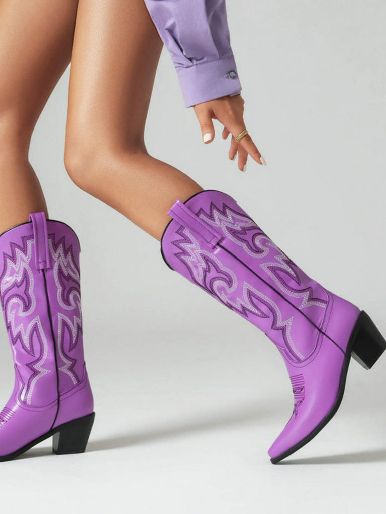 Vintage Embroidered Western Cowboy Boots