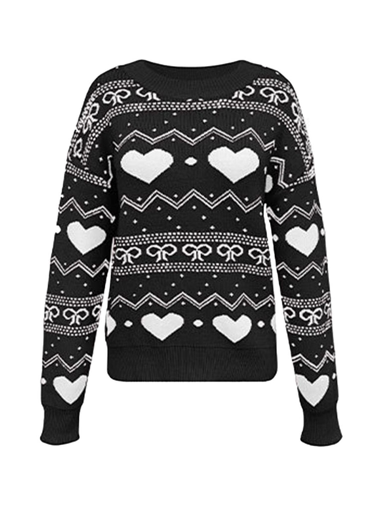 1980s Heart Pattern Valentine's Sweater