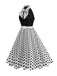 1950s Bow Tie Neck Polka Dot Belted Dress