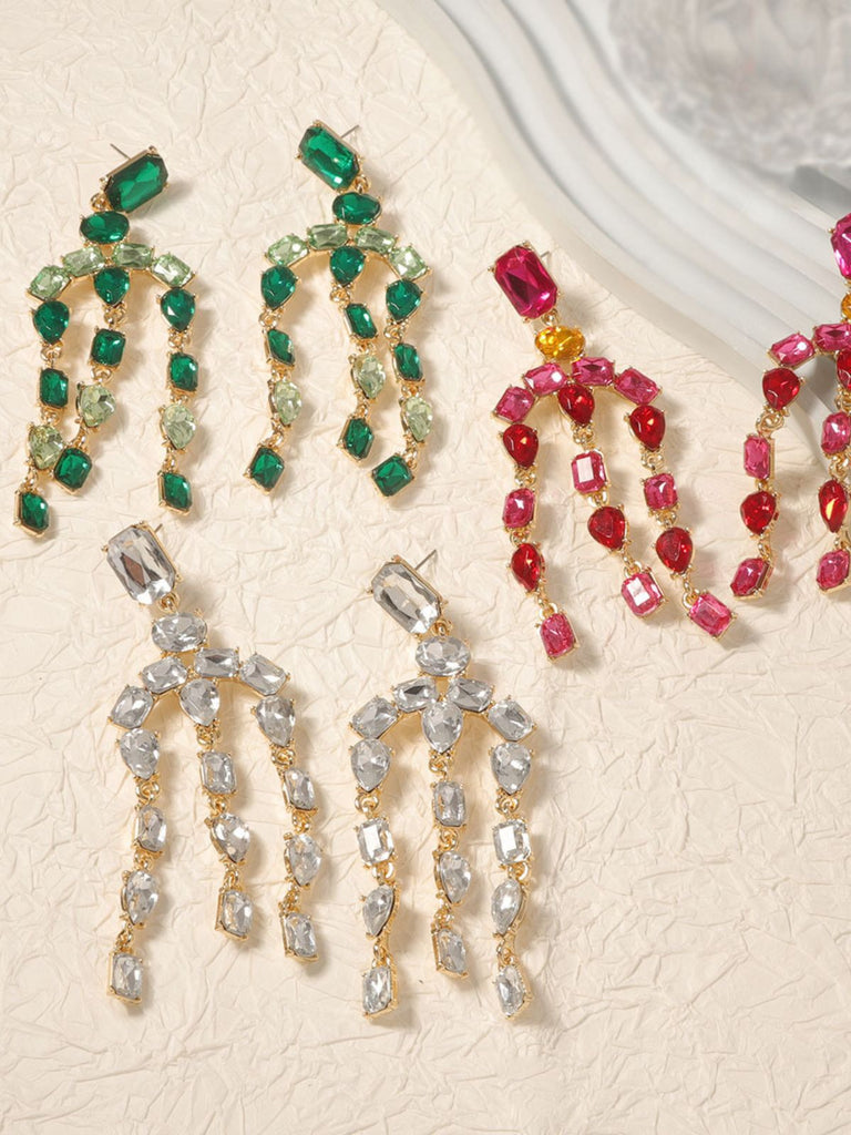 Vintage Crystal Cascade Diamond Earrings