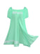 Green 1970s Lace Puff Sleeve Babydoll Dress