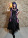 Black 1950s Halloween Organza Ruffled Lapel Dress