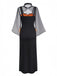 Orange 1940s Floral Lace Dress With Cape & Hat