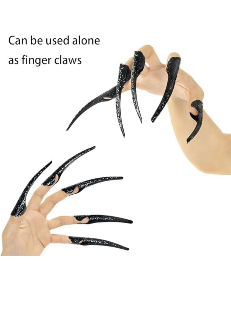 Halloween Black Long Black Claw Gloves