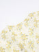 Yellow 1960s Floral Puff Sleeves V-Neck Dress