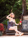 Black 1950s Polka Dots Halter Swimsuit