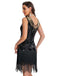 1920s Sequin Flapper Dress with Fringe Hem