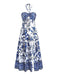 1970s Halter Ethnic Print Boho Dress