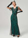 1920s V-Neck Sequined Mesh Mermaid Formal Dress