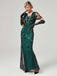 1920s V-Neck Sequined Mesh Mermaid Formal Dress