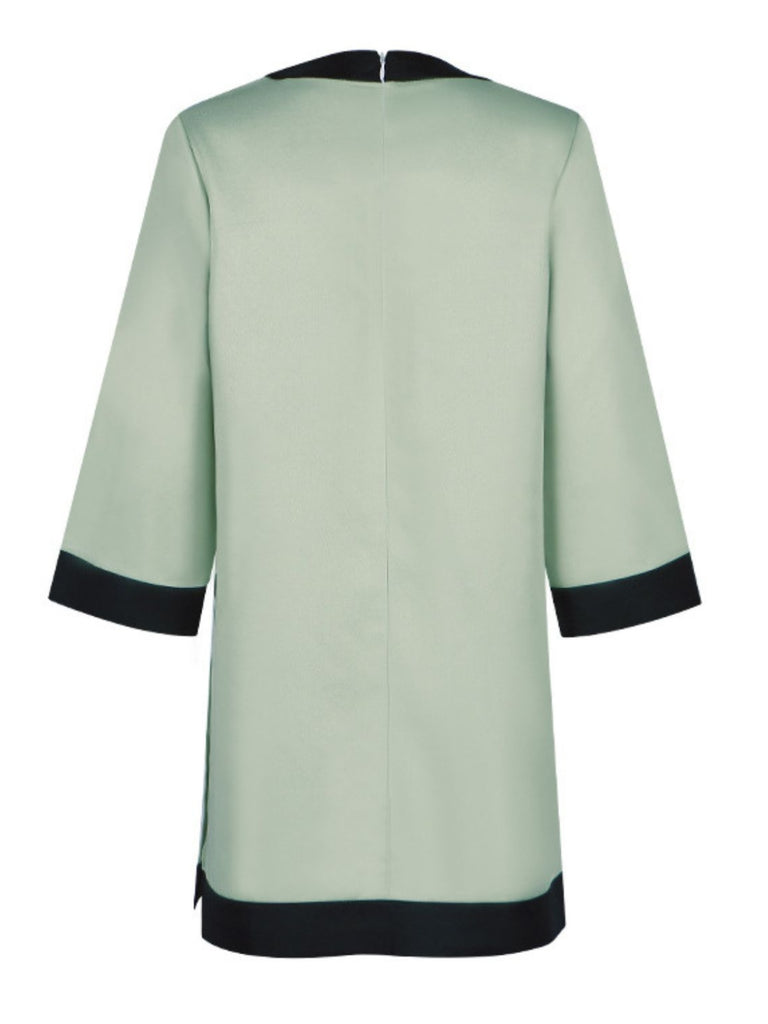 Green 1970s The Queen's Gambit Bow A-Line Dress