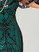 1920s V-Neck Sequined Mesh Mermaid Formal Dress