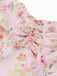 1940s Floral Lace-Up Wide Strap Dress