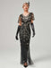 1920s V-Neck Sequined Mesh Mermaid Formal Dress