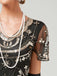 1920s V-Neck Sequined Mesh Mermaid Formal Dress