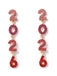 Rhinestone 2026 Colorful New Year's Drop Dangle Earrings