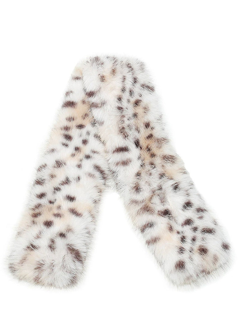 Vintage Leopard Faux Fur Scarf
