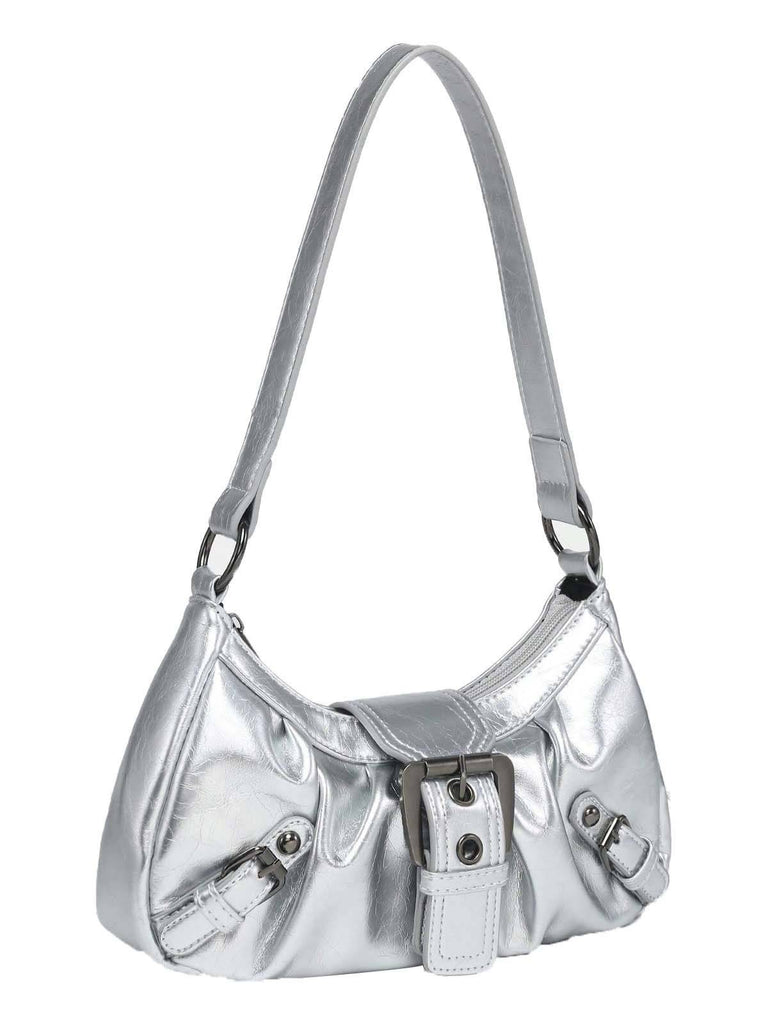 Vintage Leather Buckle Design Shoulder Bag