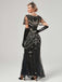 1920s V-Neck Sequined Mesh Mermaid Formal Dress