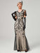 1920s V-Neck Sequined Mesh Mermaid Formal Dress
