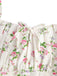 White 1950s Spaghetti Strap Floral A-Line Dress
