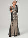 1920s V-Neck Sequined Mesh Mermaid Formal Dress