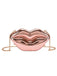 Lip-Shaped Metallic Shoulder Bag
