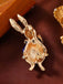 Gold-Tone Crystal Rabbit Brooch