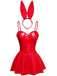 1980s Bunny Costume Latex Dress With Ears Headband