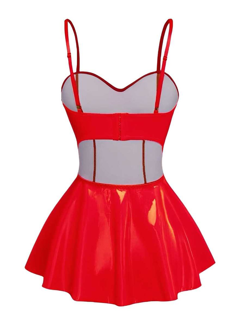 1980s Bunny Costume Latex Dress With Ears Headband