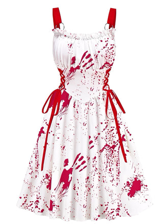 1950s Halloween Blood Splatter Graffiti Slip Dress