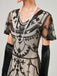 1920s V-Neck Sequined Mesh Mermaid Formal Dress