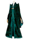 Green 1970s Halloween Velvet Witch Costume Cloak