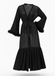 Black 1970s Sheer Glitter Mesh Belted Robes