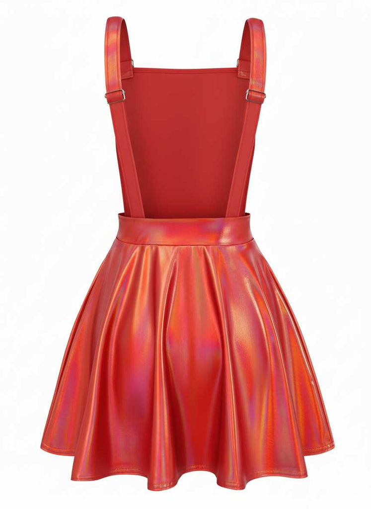 1970s Metallic Holographic Suspender Dress