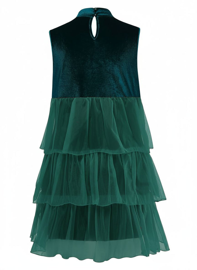 1960s Mesh Bow Christmas Tree Dress