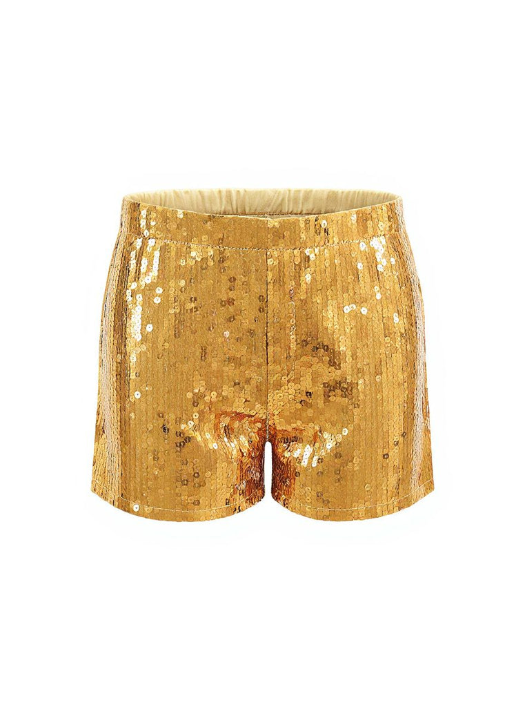 1970s Metallic Sequined Disco Shorts