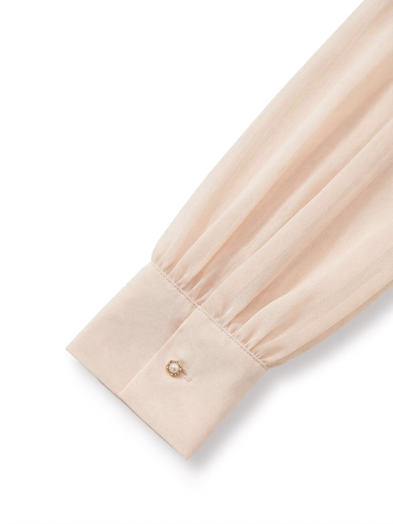 [Pre-Sale] Pink 1930s Ruffle Lapel Long Sleeve Jumpsuit