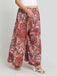 [Plus Size] Multicolor 1970s Paisley All-Over Print Wide-Leg Pants