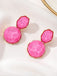 Pink 3D Gemstone Alloy Earrings