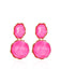 Pink 3D Gemstone Alloy Earrings