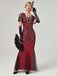 1920s V-Neck Sequined Mesh Mermaid Formal Dress