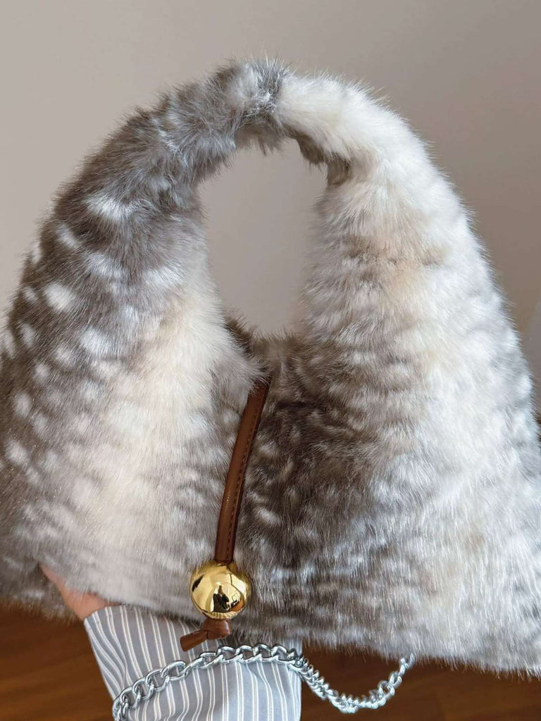 Retro Deer Style Bell Faux Fur Bag