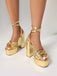 Metallic Disco Platform High Heel Shoes